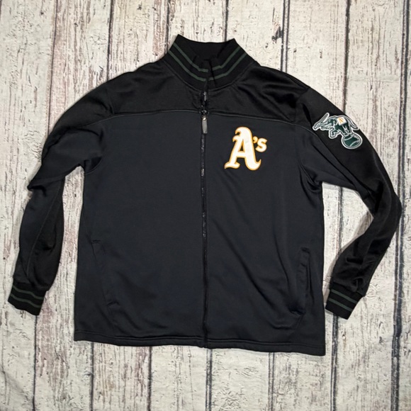Oakland Athletics Zip Up MLB Baseball Majestic Men's Coat Jacket